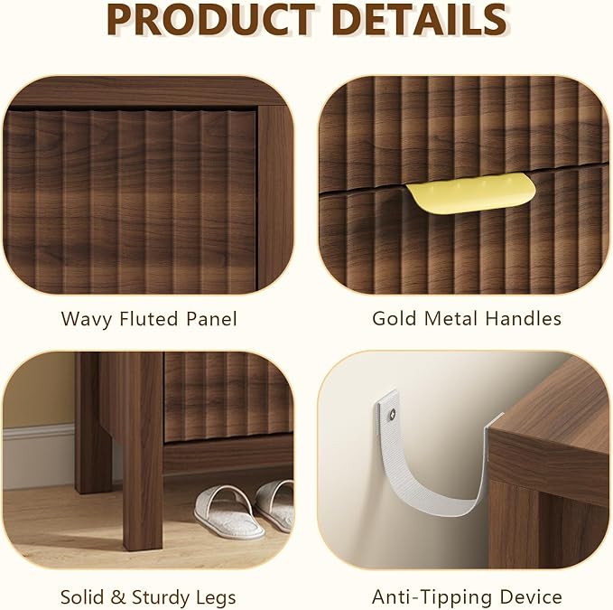 YOMILUVE 47.3" Shoe Cabinet Storage - Image 7