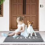 Grey Door Mat Welcome Mats Outdoor Indoor Doormat - Image 2