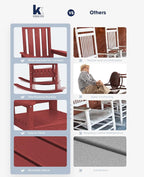 KINGYES Oversized Outdoor Rocking Chair Set of 4, All-Weather Patio Rocking - Image 8