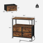 TUTOTAK Large Night Stand with Charging Station, Nightstand with USB and Type-C - Image 3