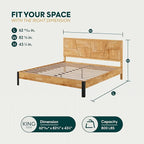 Bme Trapeze King Bed Frame – Modern Solid Wood Bed - Image 2