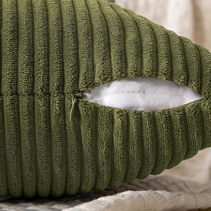 MIULEE Olive Green Decorative Throw Pillow Covers - Image 6