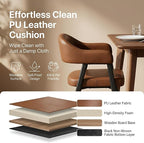 HNY Modern Dining Room Arm Chairs Set of 6, Retro Faux Leather Upholstered - Image 4