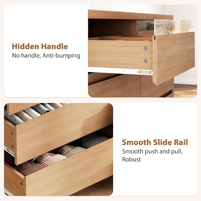 Jocoevol Modern LED 6 Drawer Dresser - Image 8