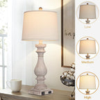Cinkeda 29" Tall Table Lamp for Living Room Set of 2, Vintage Bedside - Image 2