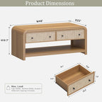 Oak&Sparrow 48'' Boho Coffee Table, Thickened Arc-Shaped Coffee Table - Image 3