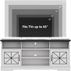 Xixini Farmhouse TV Stand for 65/60/55 Inch Tvs, Rustic Entertainment Center - Image 2
