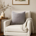 MIULEE Corduroy Decorative Throw Pillow Covers 20x20 Light Grey Pack of 2 | - Image 4