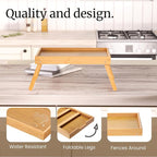 Fibogollo 2 Pack Bamboo Bed Tray Table - Image 3