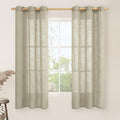 63 Inch Length Linen Sheer Curtains 2 Panels Set, Oatmeal Light Filtering by LAMIT