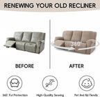 5-Piece Recliner Sofa Covers, Stretch Geometric Strokes Jacquard Recliner Sofa - Image 6