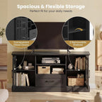 Giantex Farmhouse TV Stand for 65/70 Inch TV, Tall Entertainment Center - Image 6