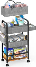LIDTOP 2In1 Baby Diaper Caddy & 4-Tier Rolling Diaper Cart, Diaper Caddy by LIDTOP