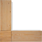 Linon Harris Natural and White Two Tone Backless Corner Breakfast Nook - Image 16