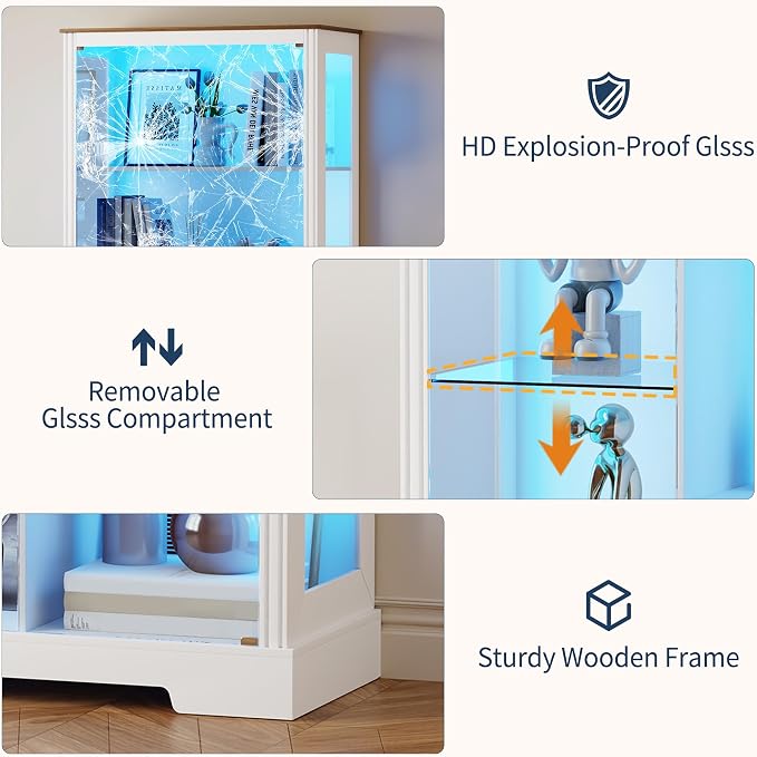 Gurexl Modern Glass Display Cabinet - Image 6