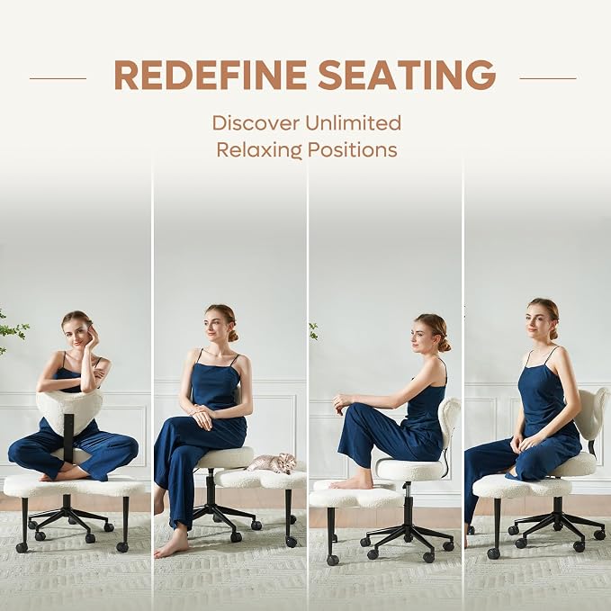 Pinmoco Ergonomic Cross Legged Chair, 360° Swivel Meditation Chair - Image 6