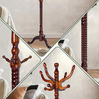 74" Wooden Coat Rack Stand, Coat Racks Freestanding - Image 4