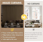 MIULEE 4 Panel Set Short Bedroom Blackout Curtains 54 Inch Long Dark Beige | - Image 7