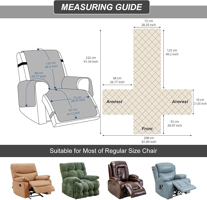 100% Waterproof Recliner Chair Cover, Recliner Chair Covers - Image 2
