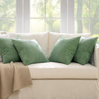 MIULEE Soft Corduroy Decorative Throw Pillow Covers Sage Green 18x18 | Set of 4 - Image 5