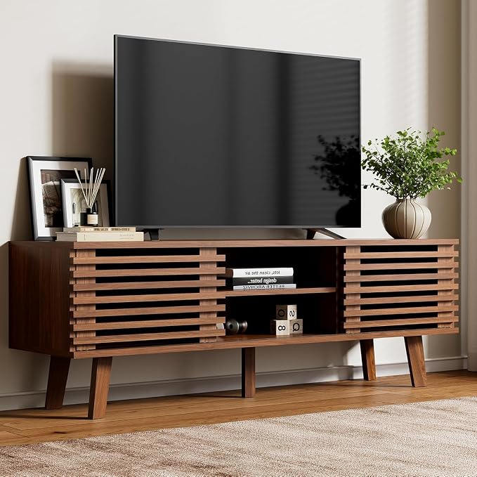 Furniway Mid Century Living Room Table Set of 4, Coffee Table, TV Stand and 2 - Image 3