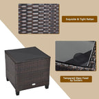 COSTWAY 3PCS Patio Furniture Set, PE Rattan Wicker Sofa w/Washable Cushion and - Image 8