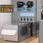 Magnetic Spice Rack for Refrigerator, 7 Pack Metal Magnetic Shelf Blue - Image 4
