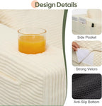 COMAX Futon Sofa Bed 3 Seater, 4 in 1 Folding Boneless Sleeper Corduroy Couch - Image 6