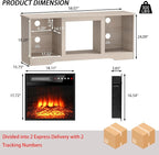 PRETZI Fireplace TV Stand with 18" Fireplace Up to 65" TVs, TV Media Console - Image 6