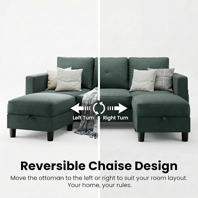 SUNLEI Convertible L-Shaped Sectional Couches - Image 5
