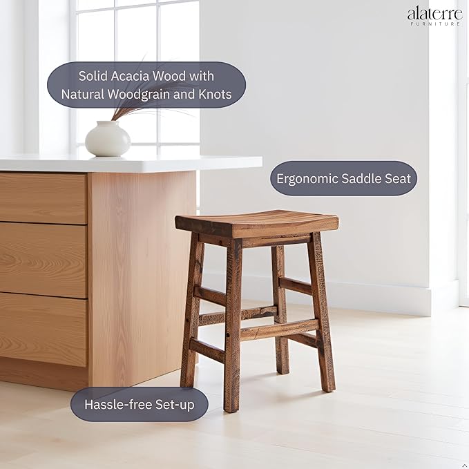 Alaterre Furniture Durango 26-Inch Tall Industrial Wood Counter-Height Stool - Image 4