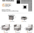 ovios 7 Pieces Patio Furniture Set, Outdoor Wicker Sectional Sofa - Image 8