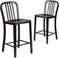 Flash Furniture Commercial Grade 24" High Black-Antique Gold Metal by FlashFurniture
