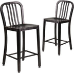 Flash Furniture Commercial Grade 24" High Black-Antique Gold Metal by FlashFurniture