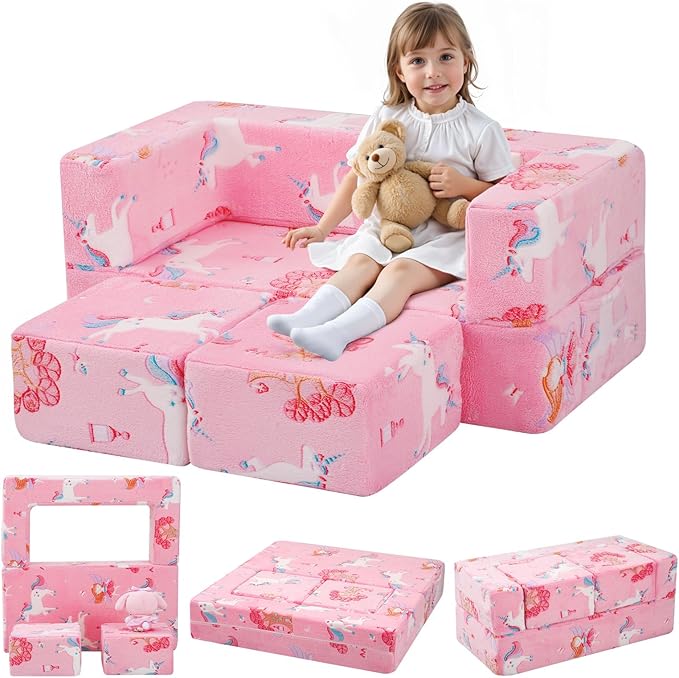 MeMoreCool Modular Kids Couch, Glow Play Toddler Couch by MeMoreCool