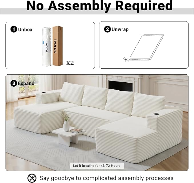 124" Oversized Sectional Couches - Image 5