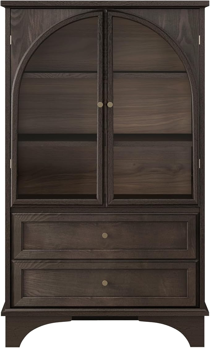 52" Tall Display Cabinet with Glass Doors, Glass Display Case Storage Cabinets - Image 7