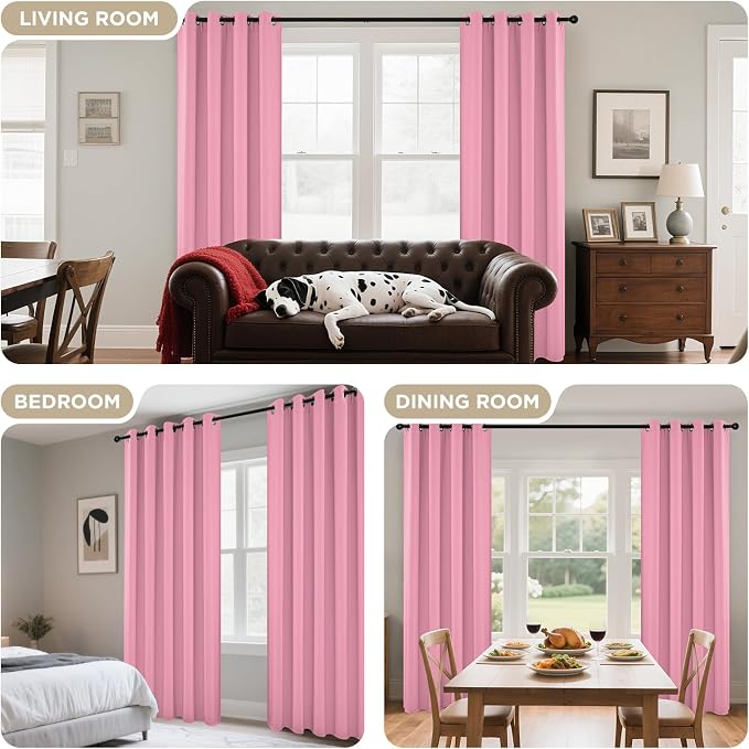 Joydeco Blackout Curtains 63 Inchs Long 42 Wide Black Out Curtains 2 Panels - Image 6
