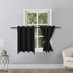 RV Blackout Curtains for Bedroom 52 x 30 Inches Long Black 2 Panels | Thermal - Image 2