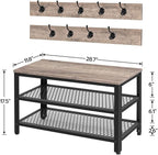 HOOBRO Hall Tree Entryway Storage Bench, Coat Rack Shoe Bench, Shoe Rack - Image 5