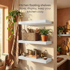 SAUMONIERES Floating Shelves Wall Shelf Solid Wood - Image 5