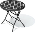 Foldable Patio Side Tables, 17.7" Small End Table Outdoor Weatherproof by Enjoymyhome