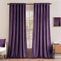 MIULEE Purple Velvet Curtains 52x84 inches Luxury Blackout Curtains | Thermal by MIULEE