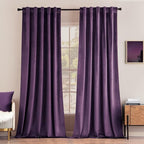 MIULEE Purple Velvet Curtains 52x90 inches Luxury Blackout Curtains | Thermal by MIULEE