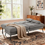COMHOMA 72″ Futon Sofa Bed, Convertible Fabric Couch - Image 4