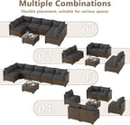 LOUVIXA 7 Piece Outdoor Patio Furniture Set, Outdoor Sectional Sofa, Wicker - Image 3