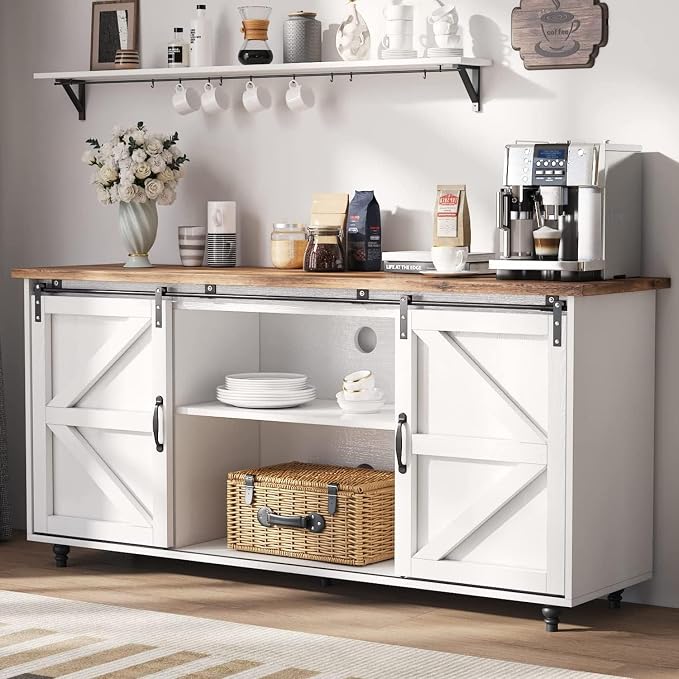4ever2buy Farmhouse Coffee Bar Cabinet - Image 9