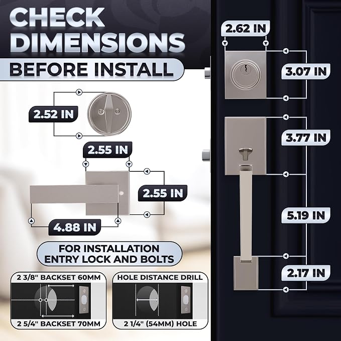 Front Door Lock Set – Zinc Alloy Body - Image 3