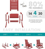 SERWALL Outdoor Rocking Chair, Oversized Rocking Chair - Image 5