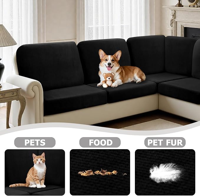 Arfntevss Sectional Couch Covers Slipcovers L Shape Couch Cushion Covers Fitted - Image 6